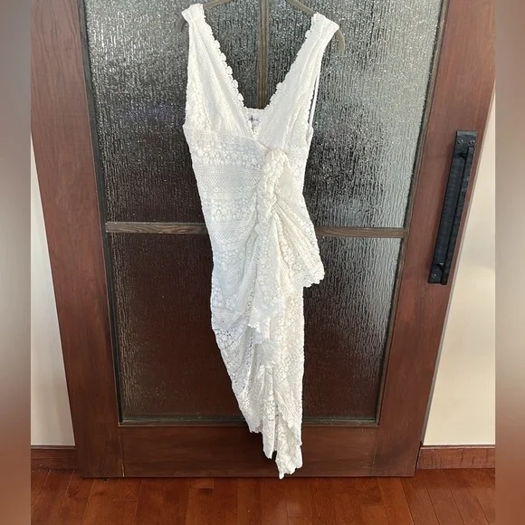 Just BEE Queen Tulum Ruched Crochet Midi Dress size Large